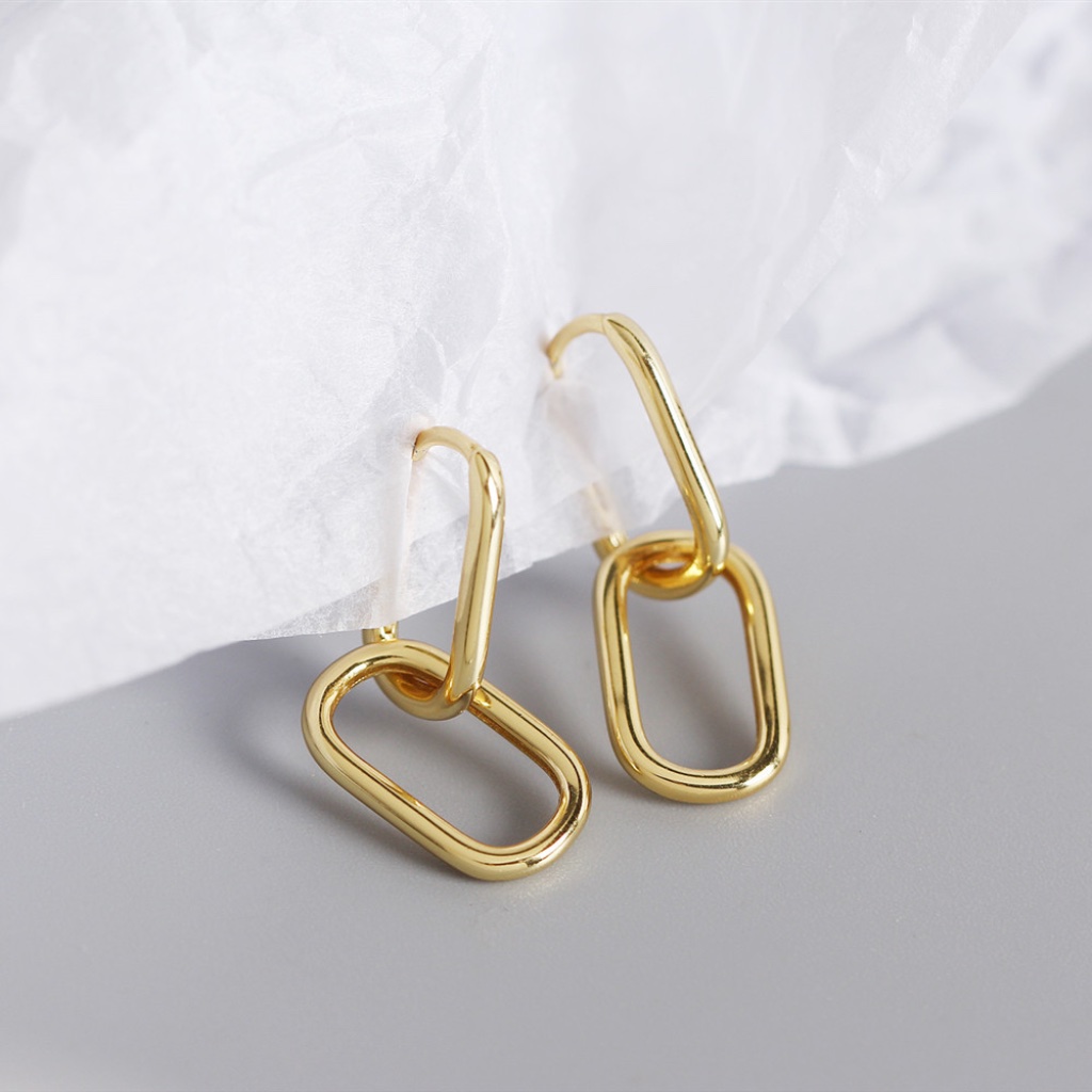 18k Gold Plated Chain Link Earrings
